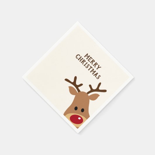 Serviette En Papier Rudolph Reindeer Joyeux Papier de Noël Napkin (Coin)