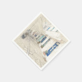 Serviette En Papier Rue de Spetses Grèce – Île grecque traditionnelle (Coin)