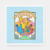 Serviette En Papier Rue Sésame | Amis de voisinage (Devant)