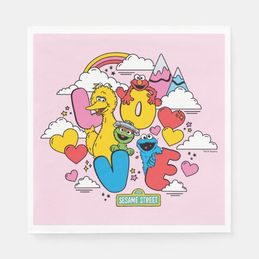 Serviette En Papier Rue Sésame | Amour (Devant)