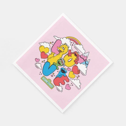 Serviette En Papier Rue Sésame | Amour (Coin)