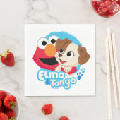 Serviette En Papier Rue Sésame | Badge Elmo & Tango (En situation)