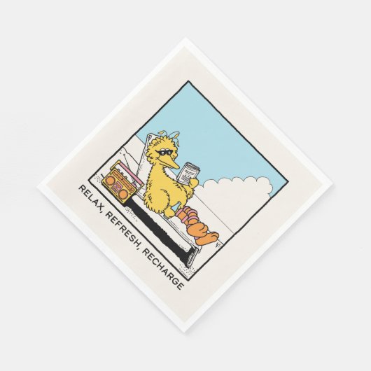 Serviette En Papier Rue Sésame | Big Bird Relax Refresh Recharge (Coin)