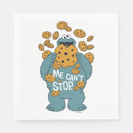 Serviette En Papier Rue Sésame | Cookie Monster - Me Can't Stop (Devant)