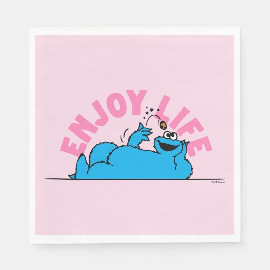 Serviette En Papier Rue Sésame | Cookies Monster Enjoy Life (Devant)