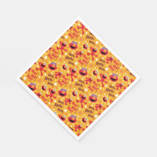 Serviette En Papier Rue Sésame | Elmo Ha ! Ha ! Ha ! Motif (Coin)