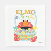 Serviette En Papier Rue Sésame - Elmo | Heure du printemps (Devant)