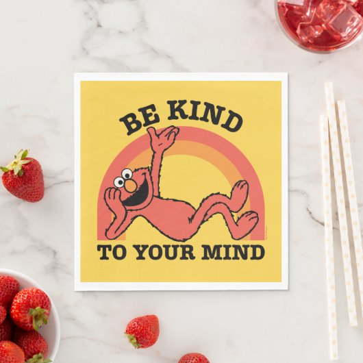 Serviette En Papier Rue Sésame | Elmo Soyez gentil avec votre esprit (En situation)