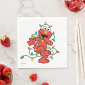 Serviette En Papier Rue Sésame | Lumières de Noël Elmo (En situation)