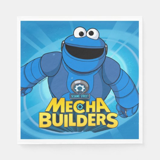 Serviette En Papier Rue Sésame | Méca Builders Cookie In Action (Devant)