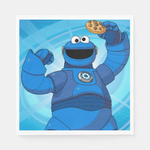 Serviette En Papier Rue Sésame   Méca Builders Cookie Monster