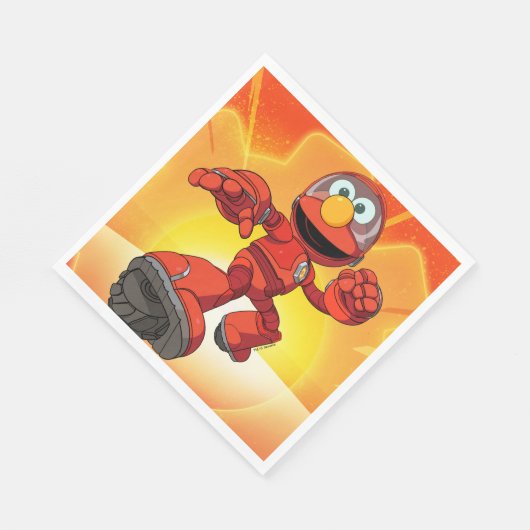 Serviette En Papier Rue Sésame | Méca Builders Elmo En Action (Coin)