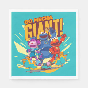 Serviette En Papier Rue Sésame   Méca Builders Go Mecha Giant!