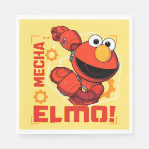 Serviette En Papier Rue Sésame   Mécaniciens Elmo Design