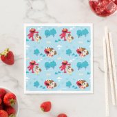 Serviette En Papier Rue Sésame | Motif Elmo & Tango (En situation)