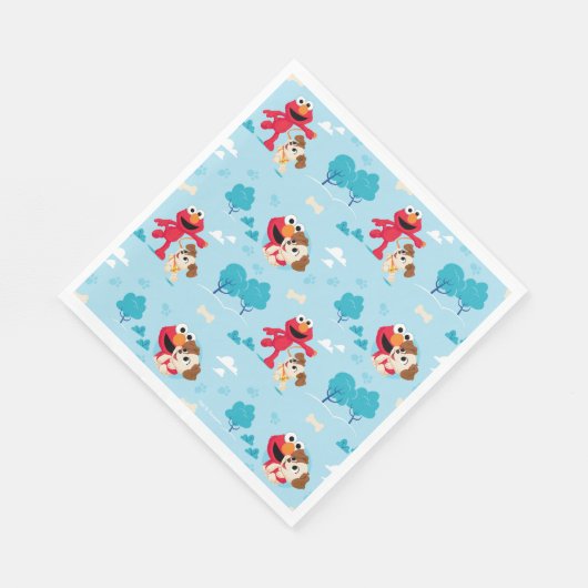 Serviette En Papier Rue Sésame | Motif Elmo & Tango (Coin)