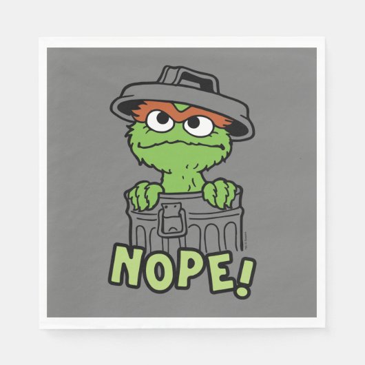Serviette En Papier Rue Sésame | Oscar le Grouch Nope! (Devant)