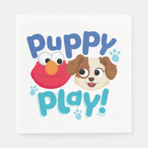 Serviette En Papier Rue Sésame Puppy Play Elmo & Tango