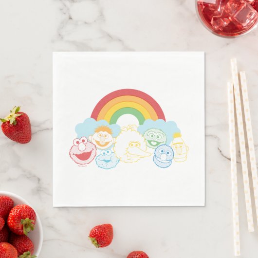 Serviette En Papier Rue Sésame | Rainbow Graphic (En situation)