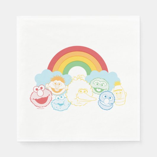 Serviette En Papier Rue Sésame | Rainbow Graphic (Devant)