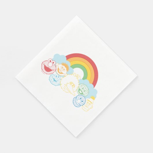 Serviette En Papier Rue Sésame | Rainbow Graphic (Coin)