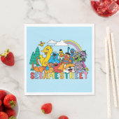 Serviette En Papier Rue Sésame | Rainbow Wave (En situation)