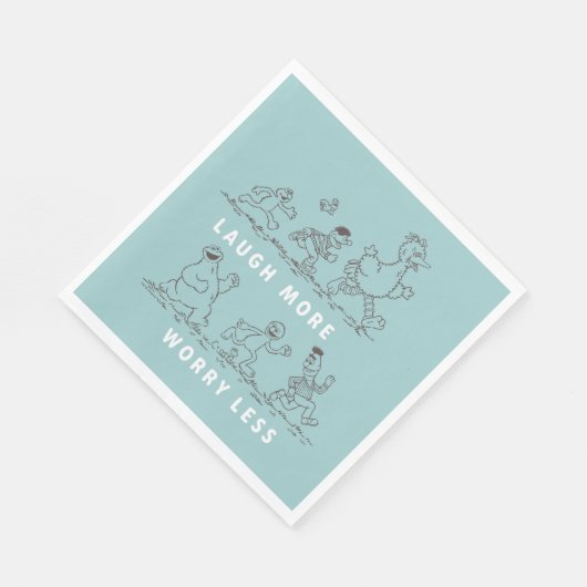 Serviette En Papier Rue Sésame | Rire Plus S'Inquiéter Moins (Coin)