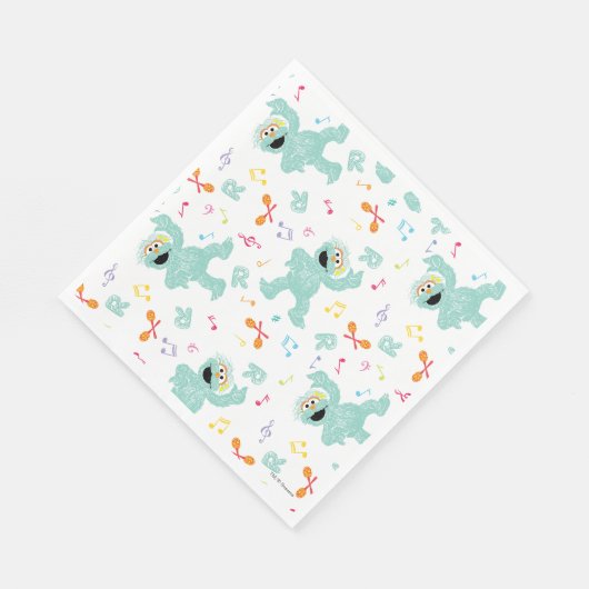 Serviette En Papier Rue Sésame | Rosita Music Scribble Motif (Coin)