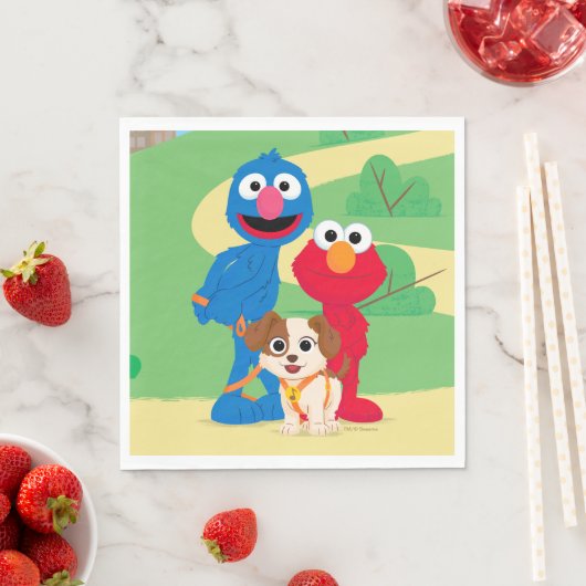 Serviette En Papier Rue Sésame | Tango Avec Grover & Elmo (En situation)