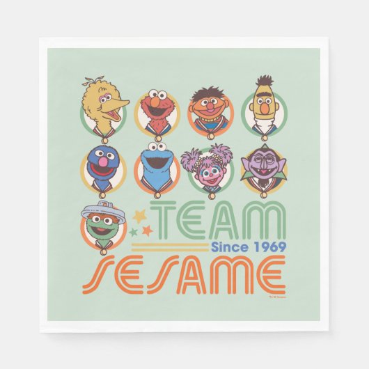 Serviette En Papier Rue Sésame | Team Sesame depuis 1969 (Devant)