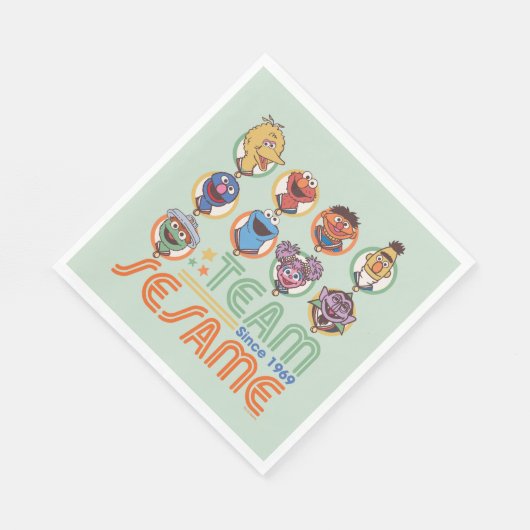 Serviette En Papier Rue Sésame | Team Sesame depuis 1969 (Coin)