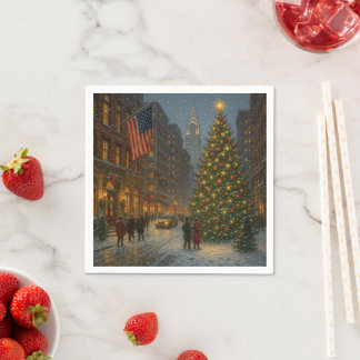 Serviette En Papier rues de noël new york cool