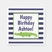 Serviette En Papier Rugby Stripes Alligator Personnalisation des servi (Devant)