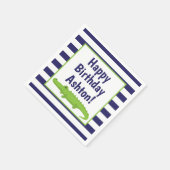 Serviette En Papier Rugby Stripes Alligator Personnalisation des servi (Coin)