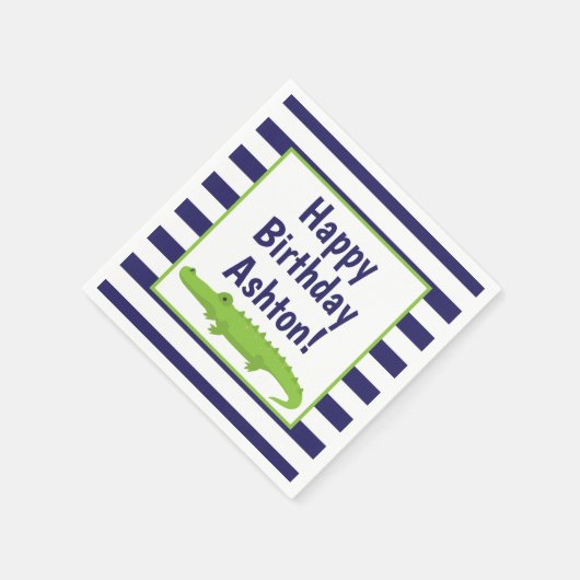 Serviette En Papier Rugby Stripes Alligator Personnalisation des servi (Coin)