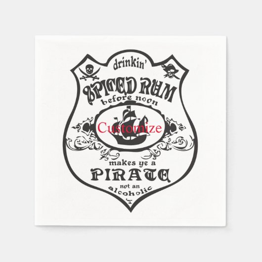 Serviette En Papier Rum épicé Pirate Boisson Thunder_Cove (Devant)