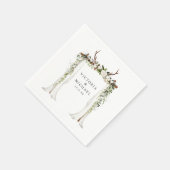 Serviette En Papier Russe Antler Pays Boho Floral Monogramme (Coin)