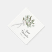 Serviette En Papier Russe aquarelle Eucalyptus Bouquet Mariage chic (Coin)