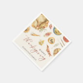 Serviette En Papier Russe Automne Aquarelle Chute Turquie Thanksgiving (Coin)