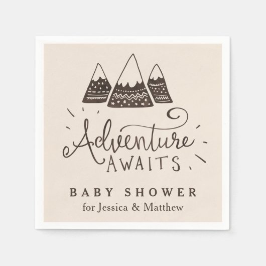 Serviette En Papier Russe Aventure Baby shower à thème serviettes (Devant)