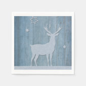 Serviette En Papier Russe Bleu Bois Reindeer Pays Noël (Devant)