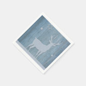 Serviette En Papier Russe Bleu Bois Reindeer Pays Noël (Coin)