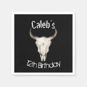 Serviette En Papier Russe Boho Bohemian Cow Bull fête d'anniversaire