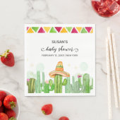 Serviette En Papier Russe Boho Fiesta Cactus Taco 'Bout A Baby shower (En situation)