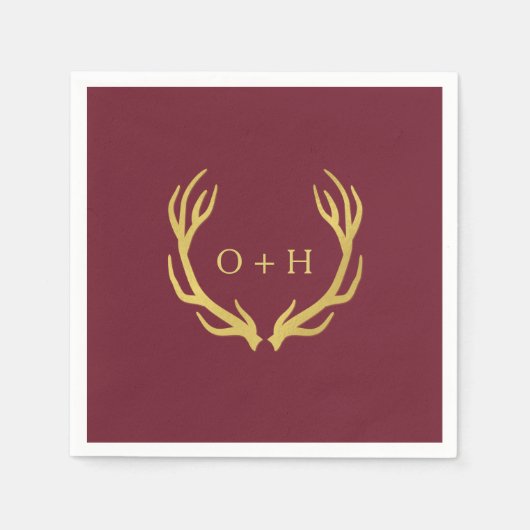 Serviette En Papier Russe Bourgogne Marsala Mariage papier Napkin (Devant)