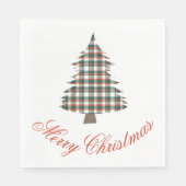 Serviette En Papier Russe Campagne Plaid Noël Arbre fête de vacances (Devant)