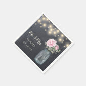Serviette En Papier Russe Chalkboard Peony Floral Mason Jar | MARIAGE (Coin)