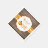 Serviette En Papier Russe Citrouille Automne Premier Anniversaire Fête (Coin)