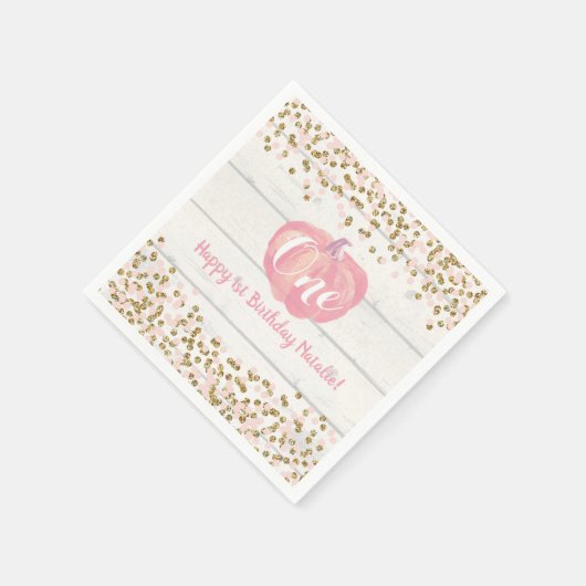 Serviette En Papier Russe Citrouille Automne Premier anniversaire fête (Coin)