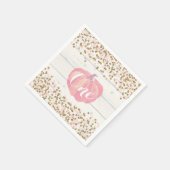 Serviette En Papier Russe Citrouille premier anniversaire rose et or (Coin)